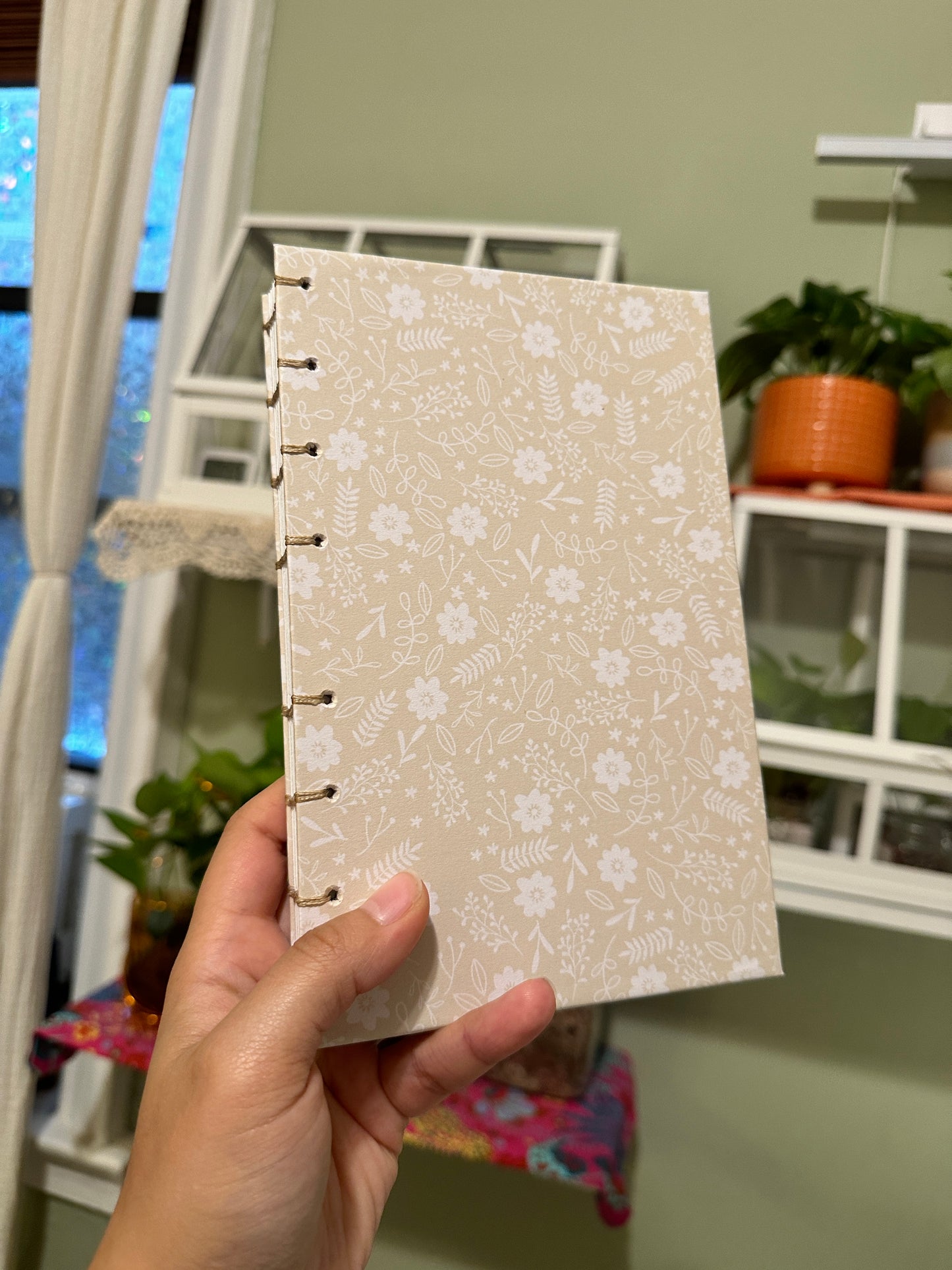 Beige Floral Journal