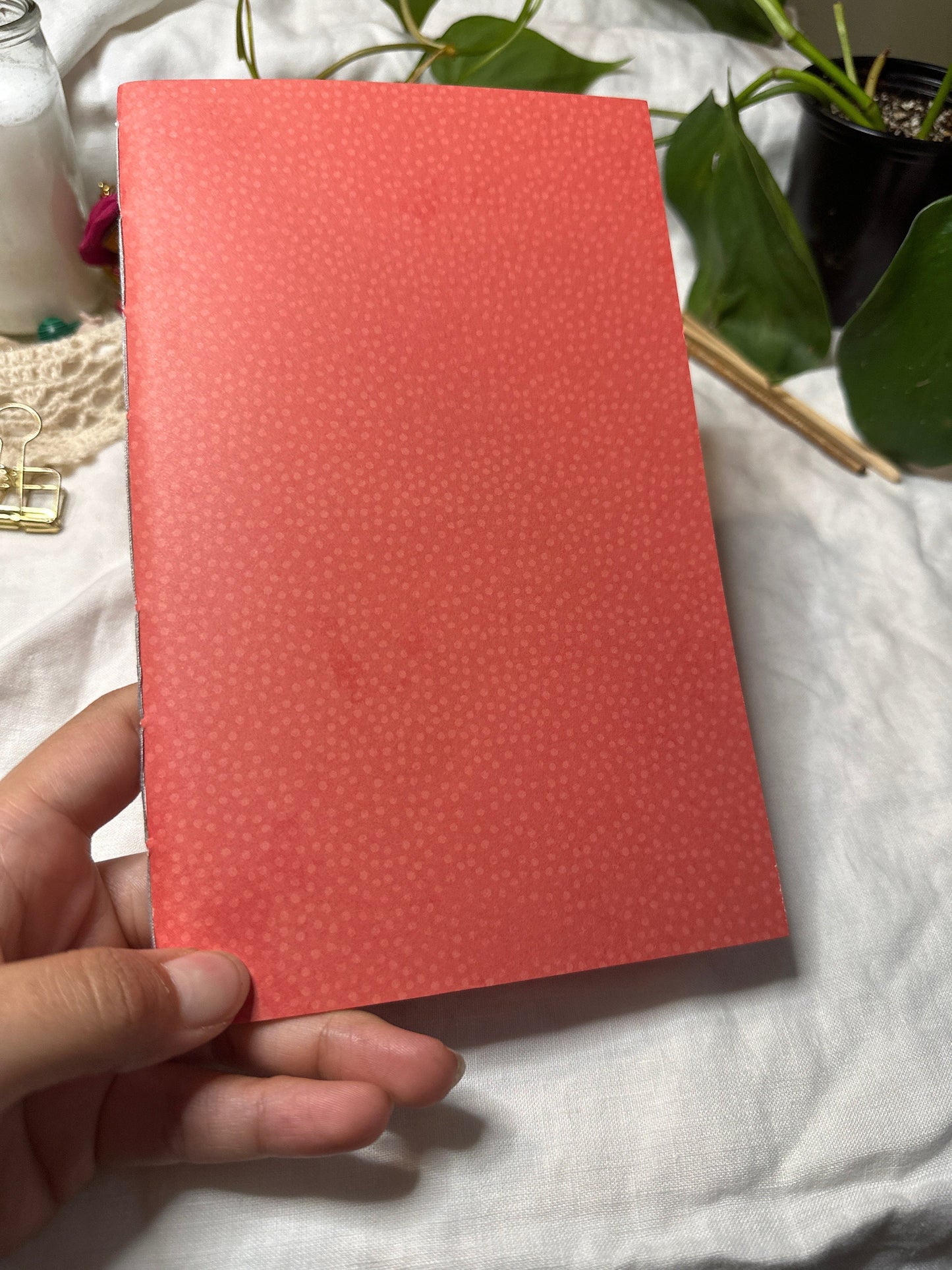 Red Dotted Lined Book