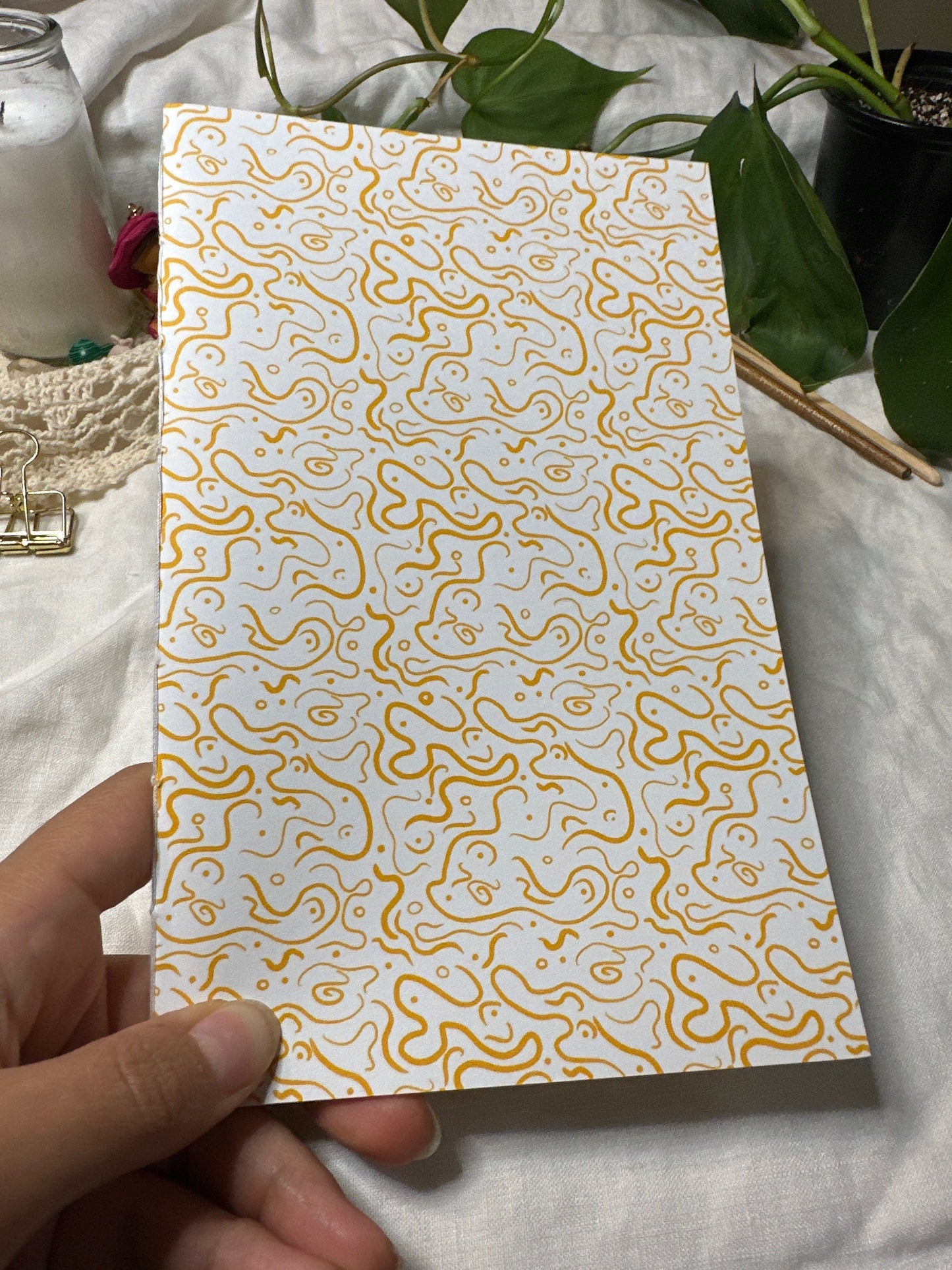 Yellow Doodles Lined Book